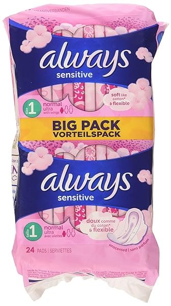 Always Sensitive Normal Always Ultra Damenbinden mit Flügeln, 24 Stück