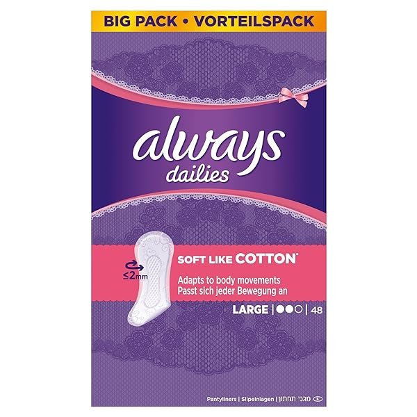Always Soft Like Cotton Slipeinlagen Large, Vorteilspack, 4er Pack (4 x 48 Stück)