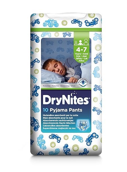 Huggies DryNites Jungen Pyjama Hose - Alter 4-7 (38-66 lbs / 17-30 kg), 3 x 10 Stück (30 Hosen) (Design variiert)