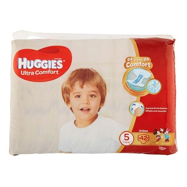 Huggies Ultra Comfort Pannolino per Bambini Taglia 5 per 11-25 Kg, 42 Pezzi