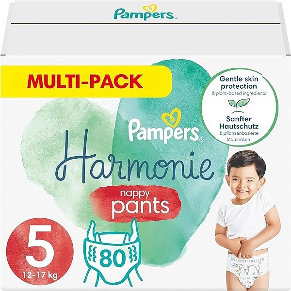 Pampers Baby Windeln Pants Größe 5 (12kg-17kg) Harmonie, 80 Höschenwindeln, Alte Version