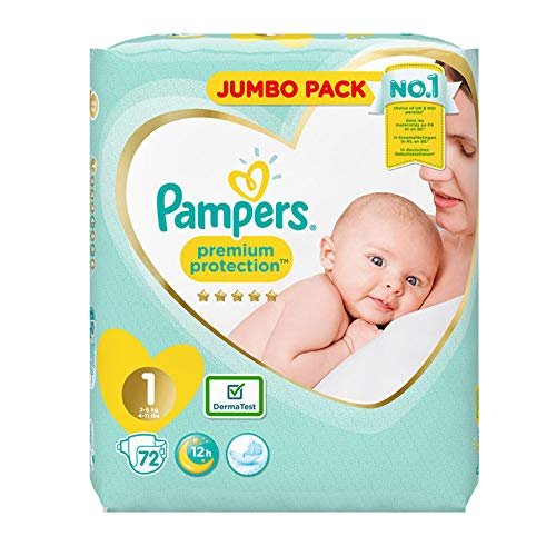 Pampers Größe 1 New Baby Jumbo-Box Windeln – 72 Stück Windeln