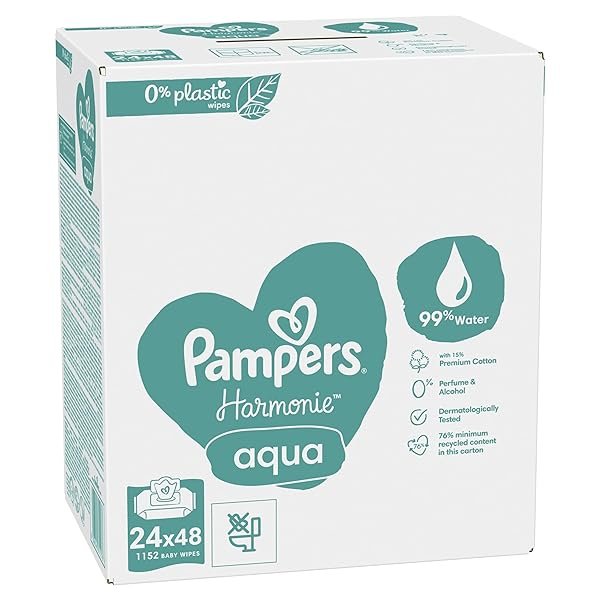 Pampers-Harmonie-Aqua-Baby-Feuchttucher-24-x-48-stuck-sanfter-Hautschutz-fur-zarte-Haut-mit-99-Wasser-1152-Tuc-B0BLW493ZC-3
