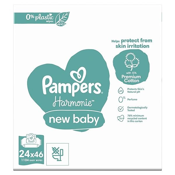 Pampers-Harmonie-New-Baby-Feuchttucher-24-x-46-stuck-ohne-Duft-schutzt-vor-Hautreizungen-1104-Tucher-B0BLW612ML-2