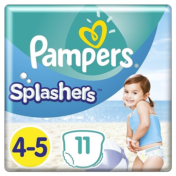Pampers Splashers Einweg-Windeln, Größe 4-5 (9-15 kg) für optimalen Schutz im Wasser, 11 Windeln