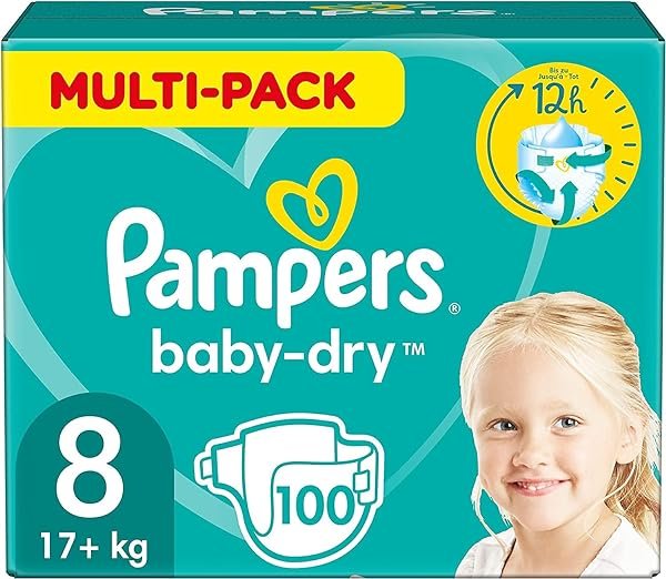 Pampers Windeln Größe 8 (17kg+) Baby-Dry, Extra Large, Alte Version