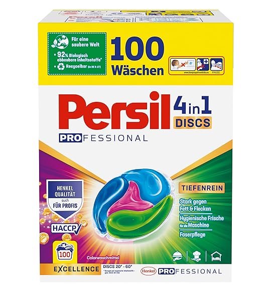 Persil 4in1 Color DISCS (100 Waschladungen), Waschmittel mit Tiefenrein Technologie, Colorwaschmittel für reine Wäsche und hygienische Frische für die Maschine