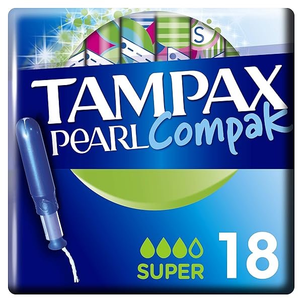 Tampax Compak Pearl Super Stempel mit Applikator aus Kunststoff